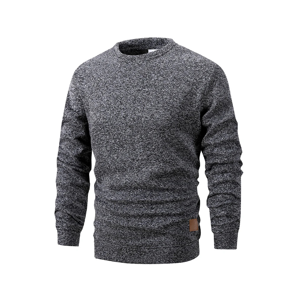 Men's Crew Neck Knit Pullover Sweatshirt Long Sleeve Polyester