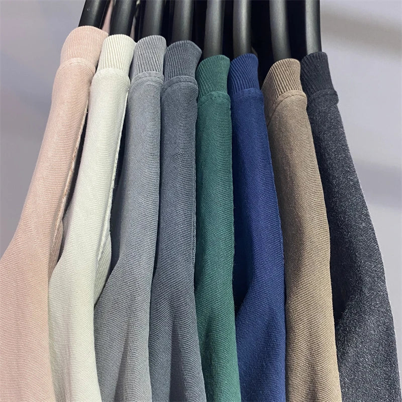 ZODF Basic Solid Washed Cotton Tee For Men Unisex Streetwear