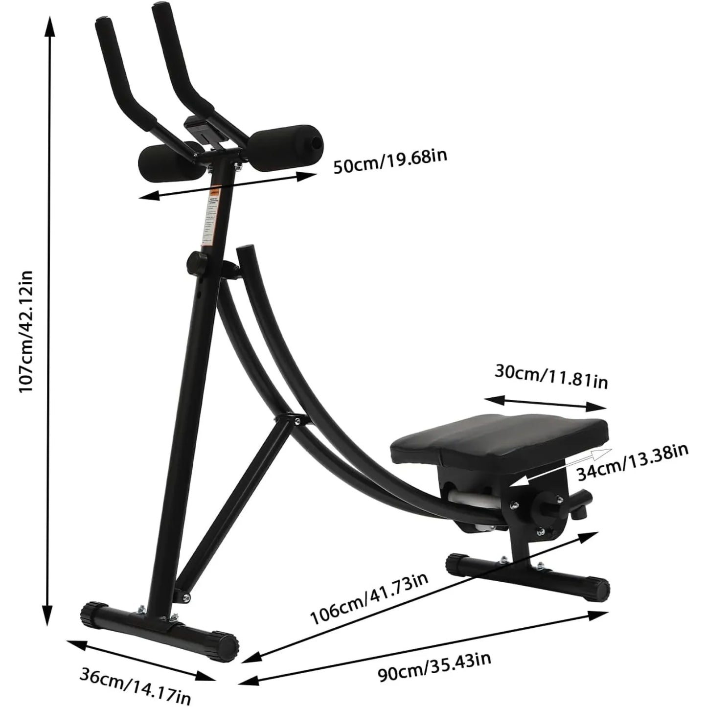 Foldable Abdominal Trainer AB Workout Machine With LCD Monitor