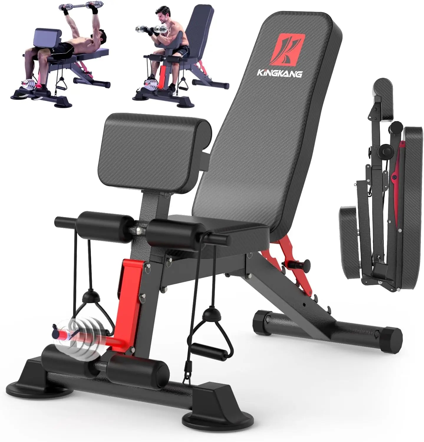 Foldable 14 In 1 Dumbbell Bench Pre Assembled 1000 Lbs 6 Adjustable Levels