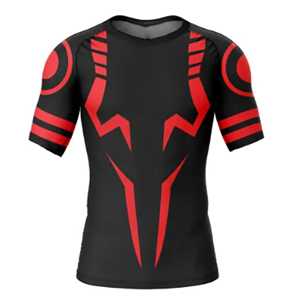 Anime Jujutsu Kaisen Compression T Shirt 3D Sukuna Print Sportswear