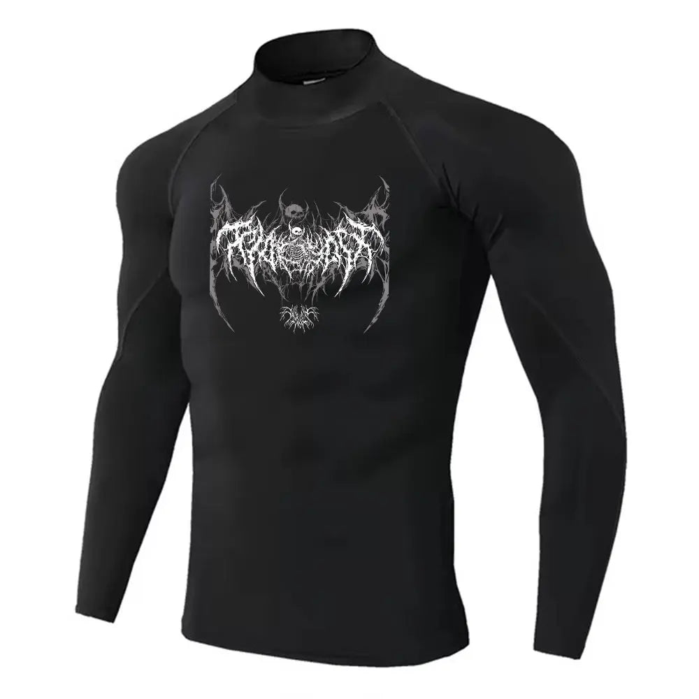 Mens Turtleneck Compression Shirt For Gym Performance Dry Rash Guard