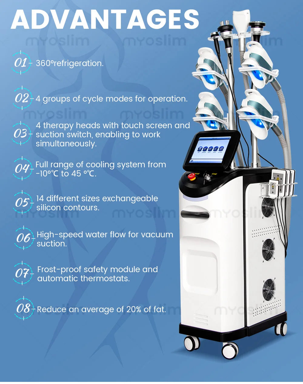 MYOSLIM 360 Degree Cooling Sculpting System For Body Slimming And Fat Freezing