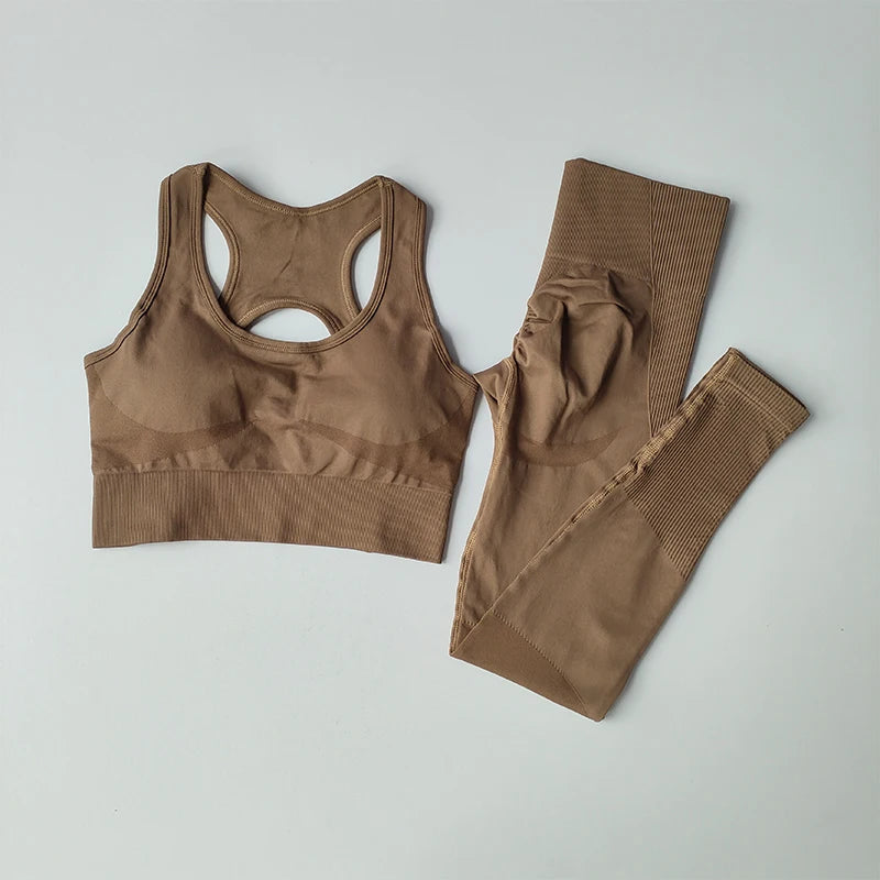 Women Sports Bra Set Yoga Leggings Tank Top 2 Piece