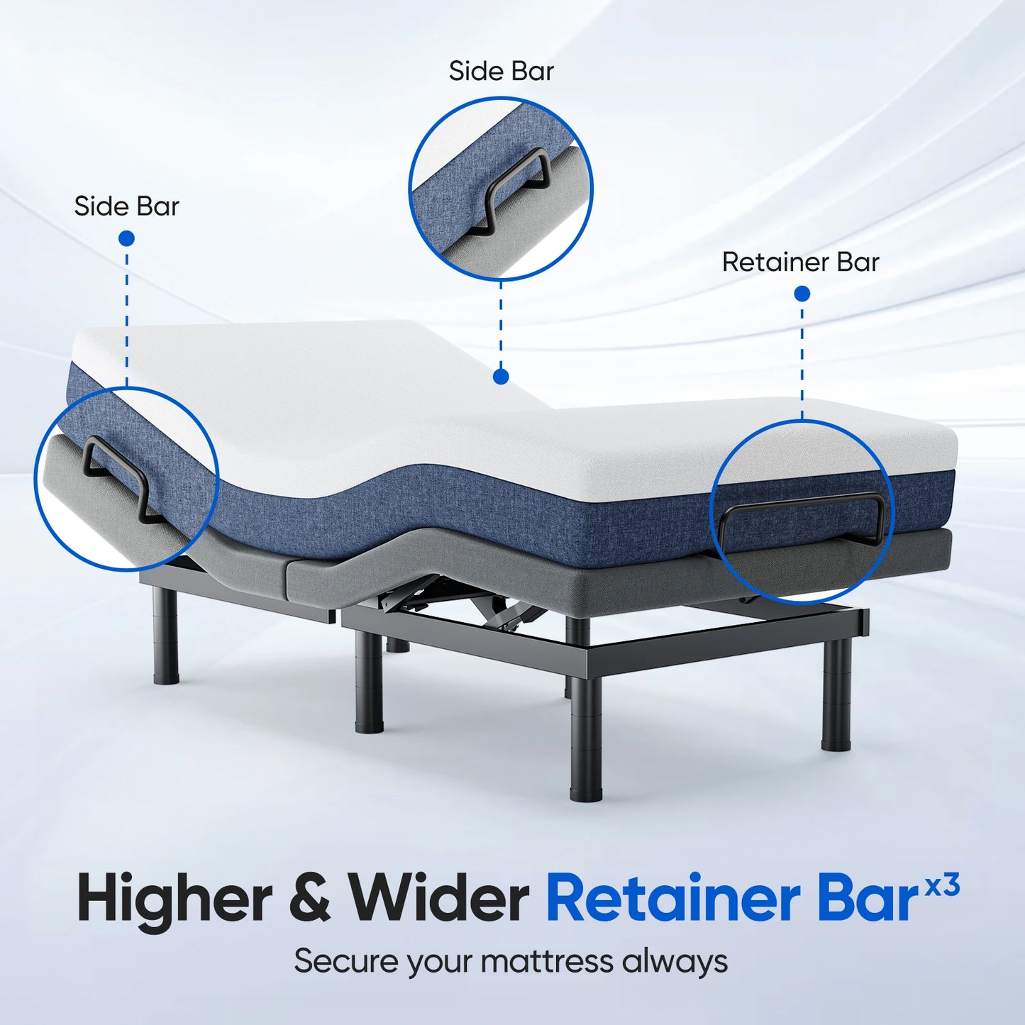 Furgle Adjustable Bed Frame With Remote Control For Comfort
