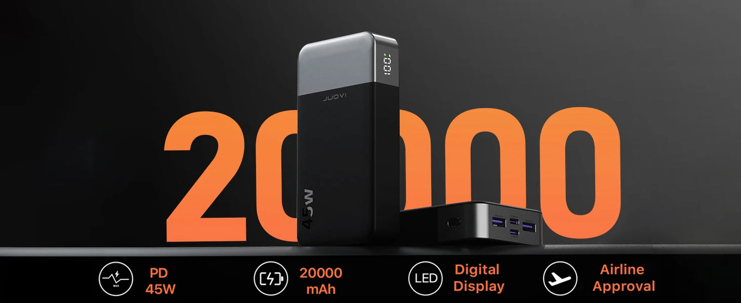 Fast Charging Power Bank 20000mAh 45W With LED Display
