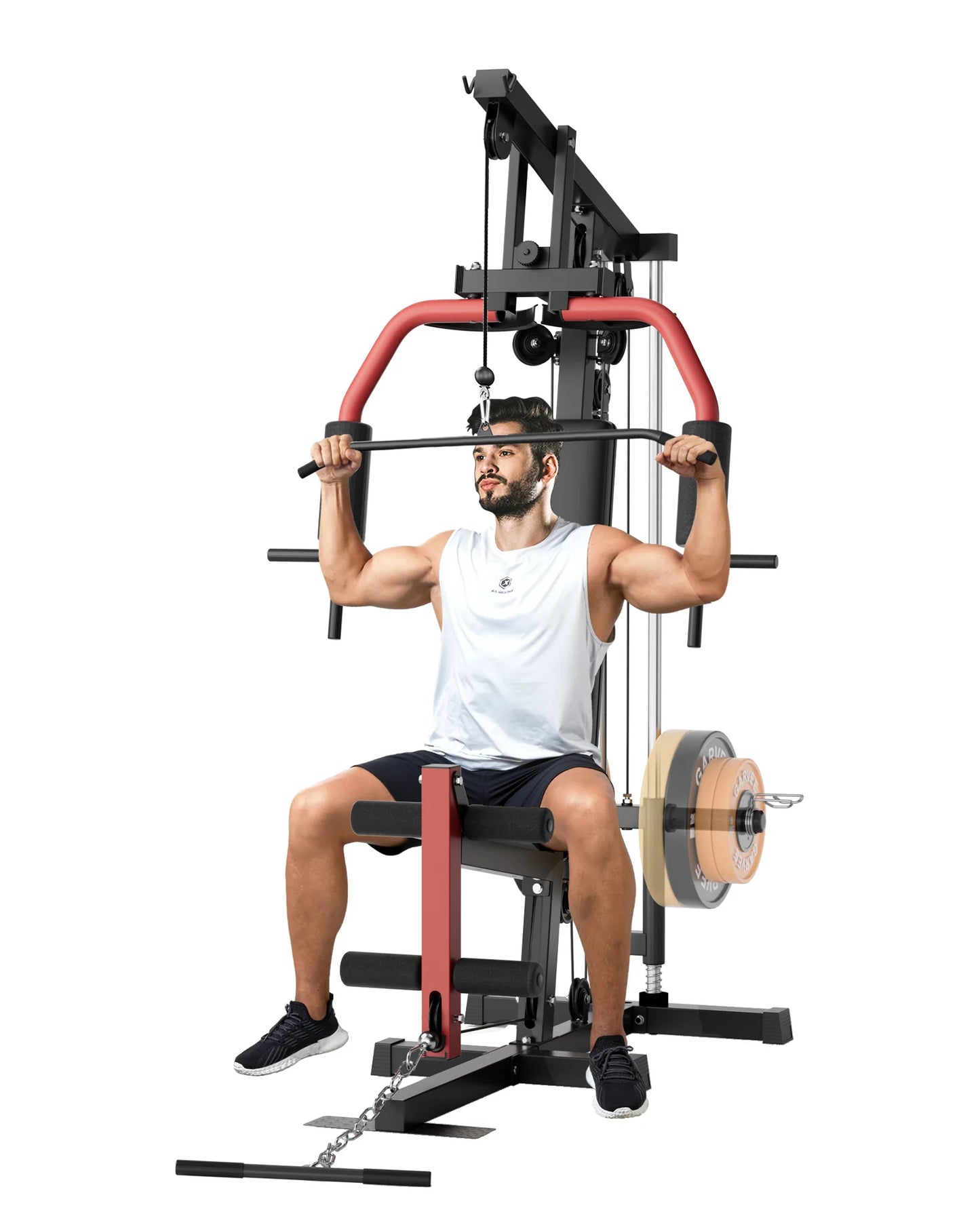 HiMISS 5 In 1 Home Gym Machine With Lat Pulldown Chest Press Leg Extension