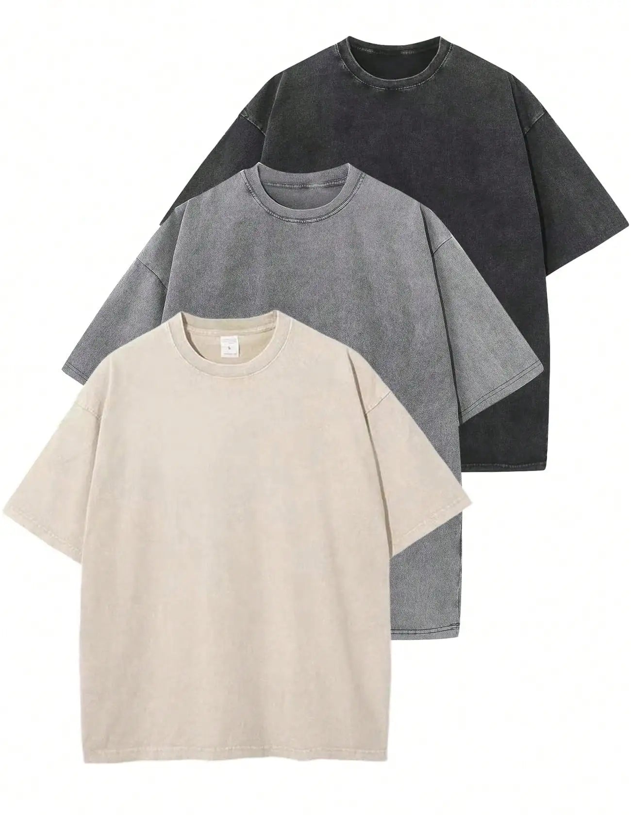 3 Pack Unisex Short Sleeve Cotton T Shirts Casual Streetwear