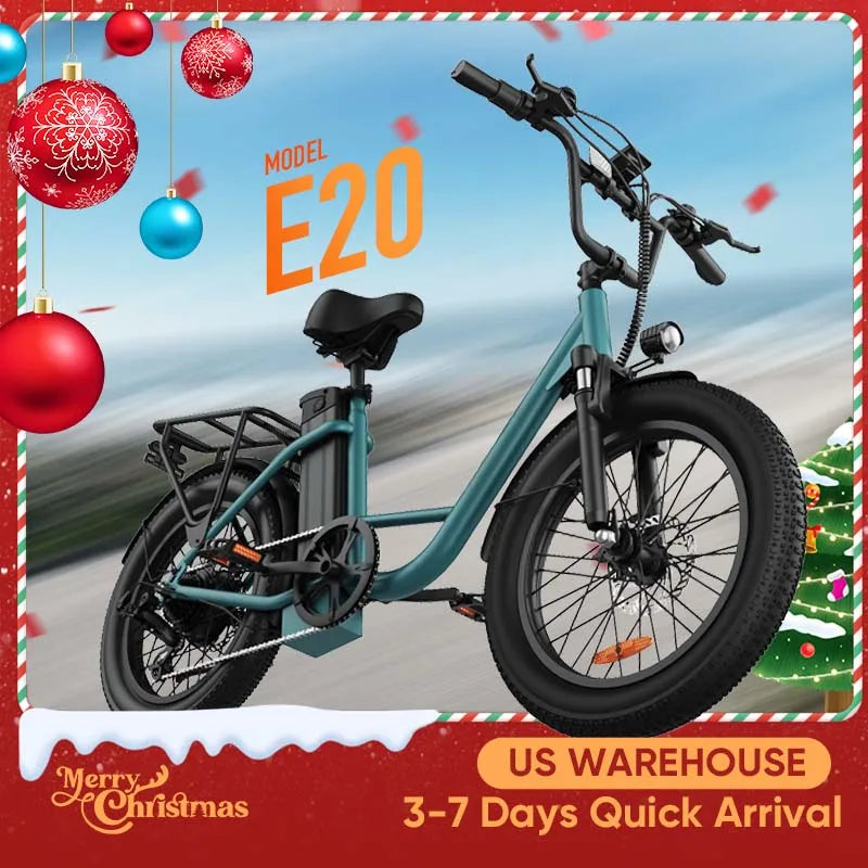 URLIFE E20 1000W Fat Tire Electric Bike With 28 MPH Top Speed 48V 13Ah Battery For Long Range Power