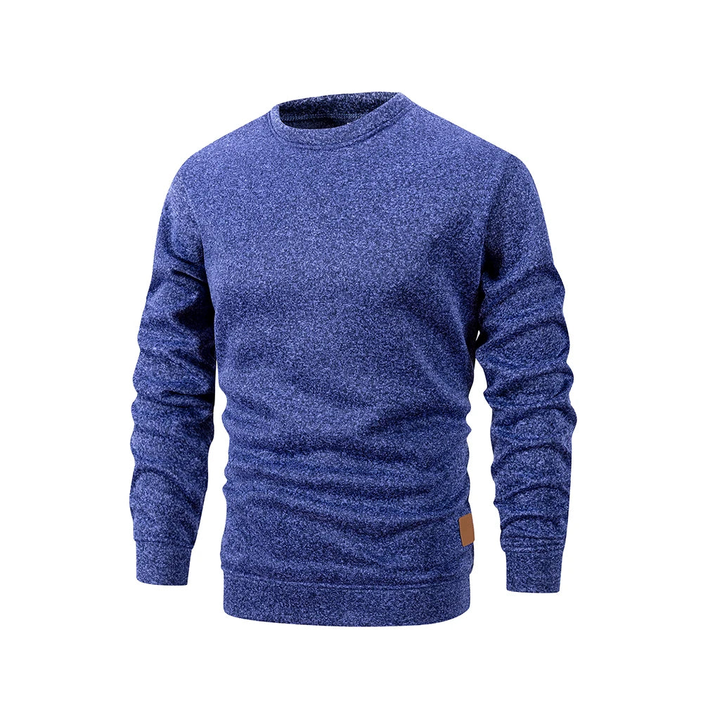 Men's Crew Neck Knit Pullover Sweatshirt Long Sleeve Polyester