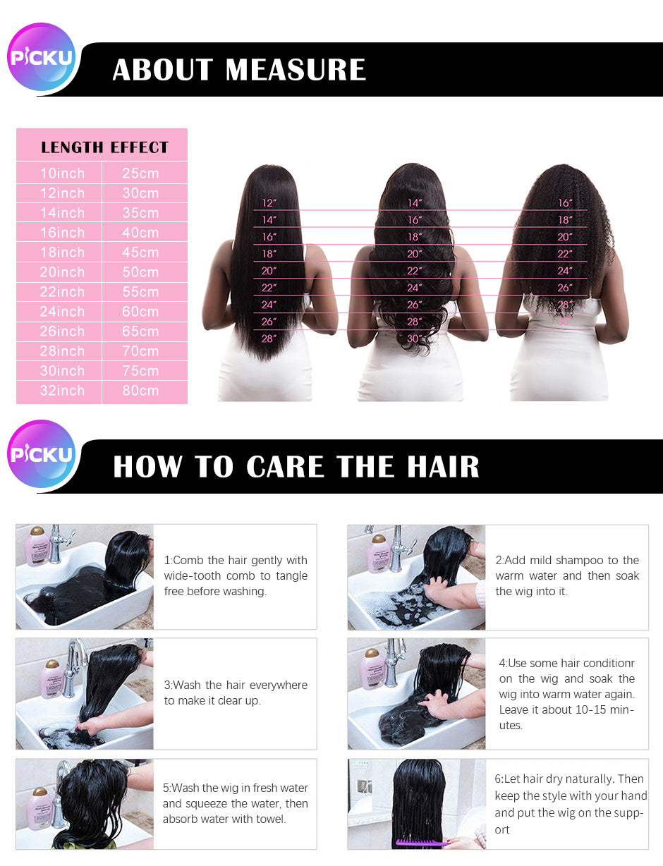 PICKU Glueless Bob Wig Remy Human Hair Ready To Wear