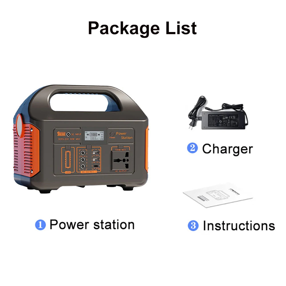 GaiaRay Portable Solar Generator 460.8Wh LiFePO4 Battery 110V