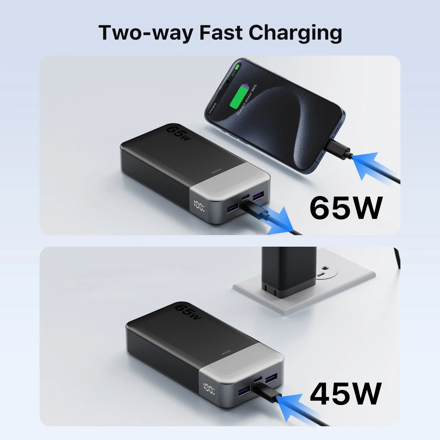 20000mAh 65W Laptop Power Bank PD3.0 Fast Charger for MacBook