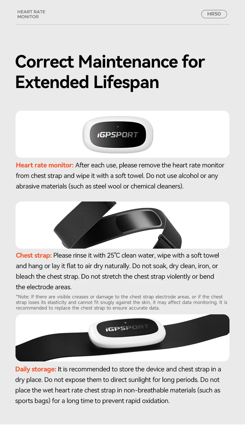 iGPSPORT HR50 Heart Rate Sensor IPX7 Waterproof For Bike Computer And Running