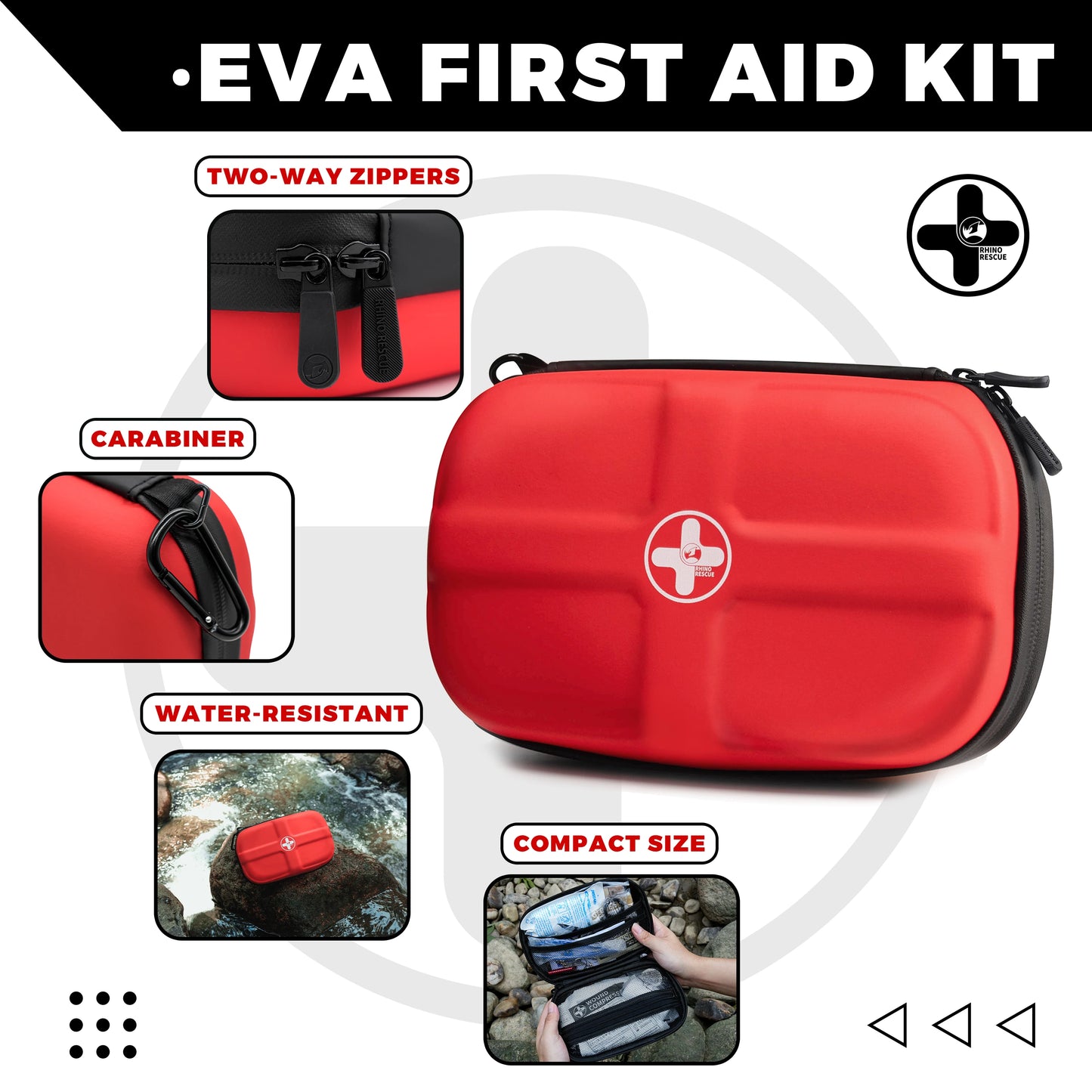 Rhino Rescue Waterproof Portable First Aid Kit Emergency Medical Travel Care