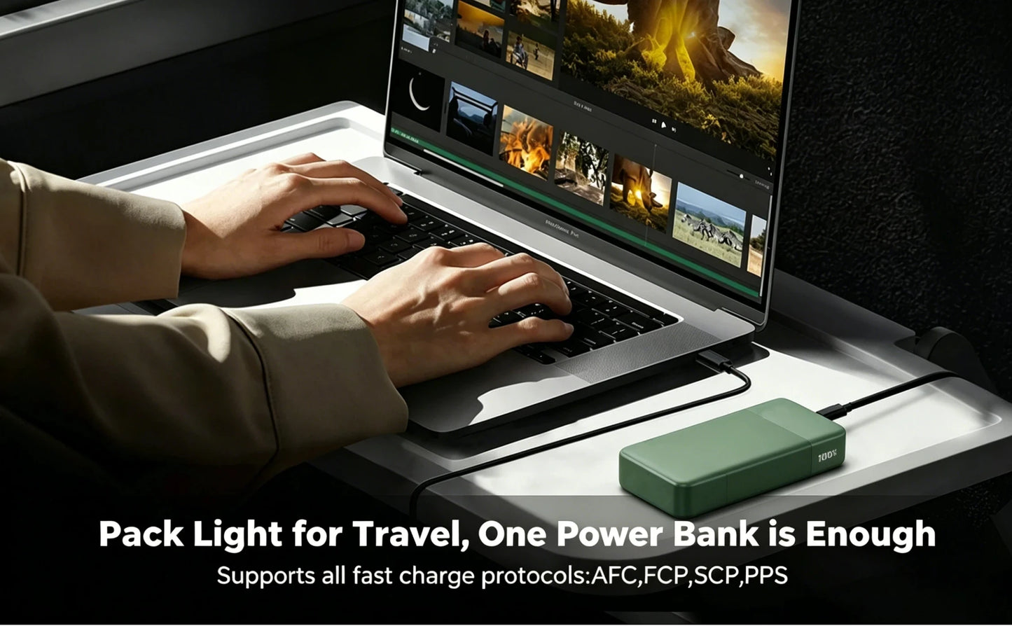 JUOVI 20000mAh PD 35W Power Bank With 4 USB Ports USB C USB A
