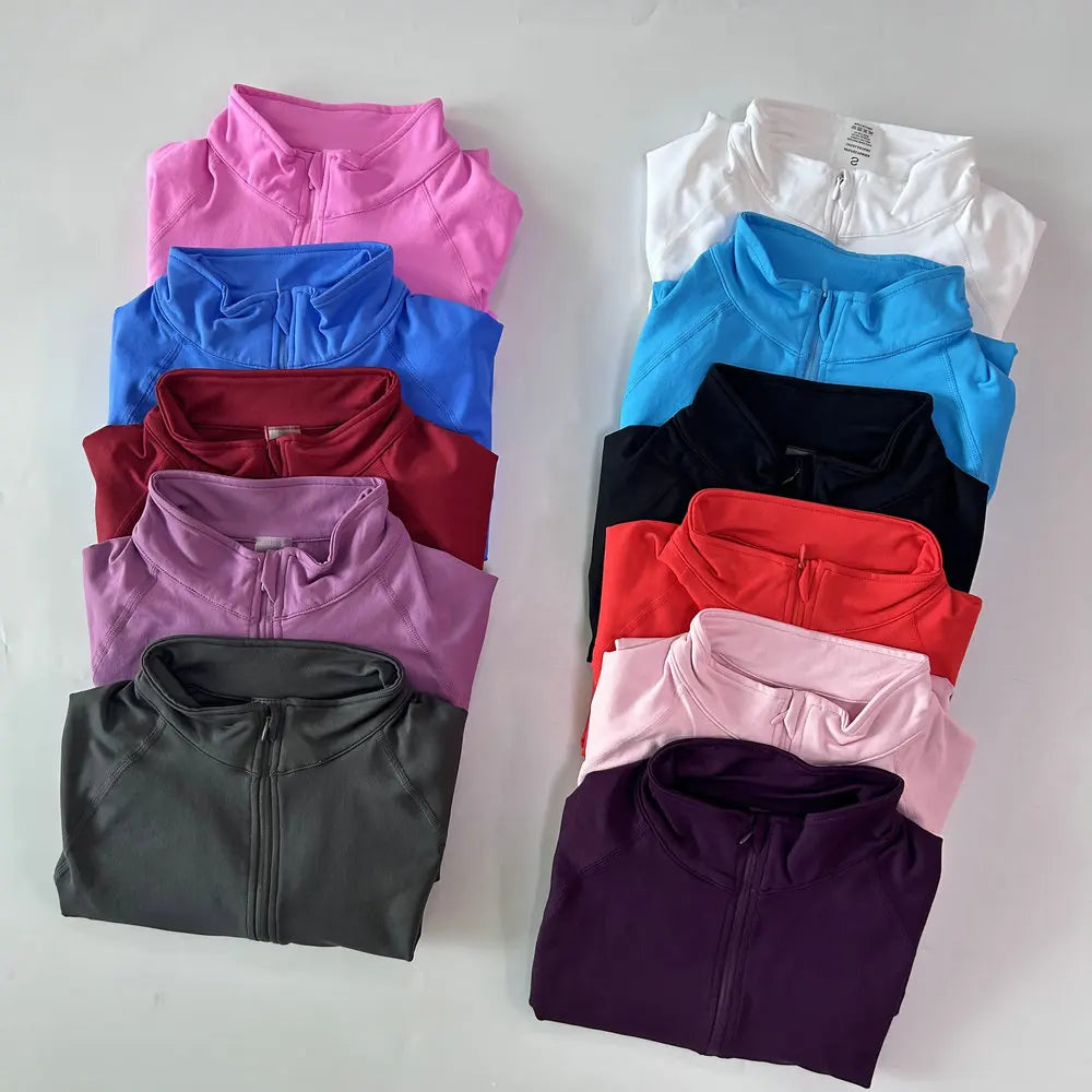 Yoga Jacket Half Zip For Women Long Sleeve Seamless Activewear With Breathable Ventilation And High Stretch
