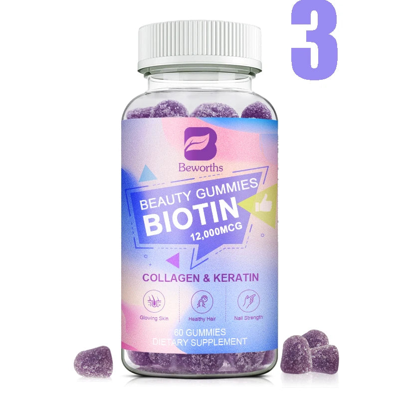Beworths Collagen Biotin Gummies for Advanced Hair Growth and Nails