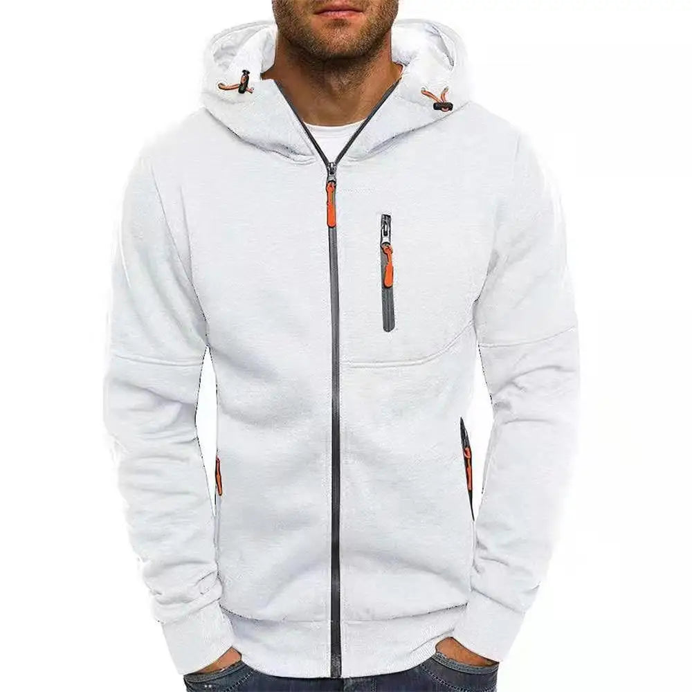 Men's Hooded Zip Sweatshirt Long Sleeve Jacket Sportswear