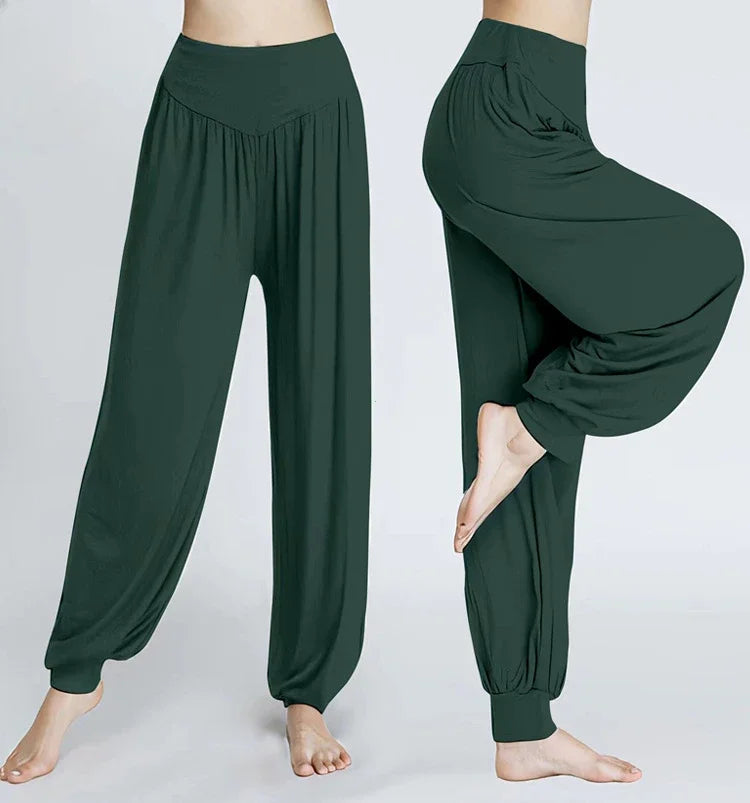 Women's Elastic Yoga Pants Loose Casual Breathable Polyester