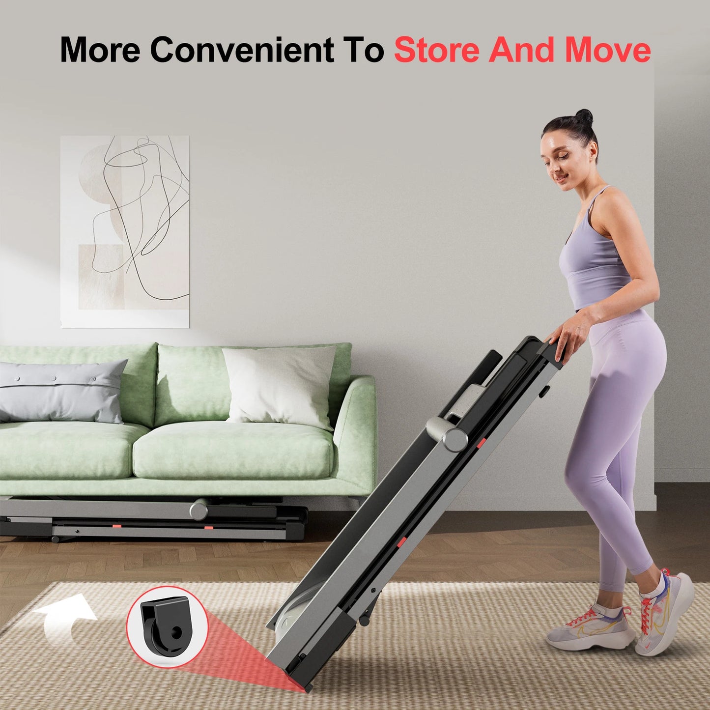 Superun Foldable Incline Treadmill Walking Pad With 6 Percent Incline 112x42 cm Platform Touchscreen App Data Monitoring