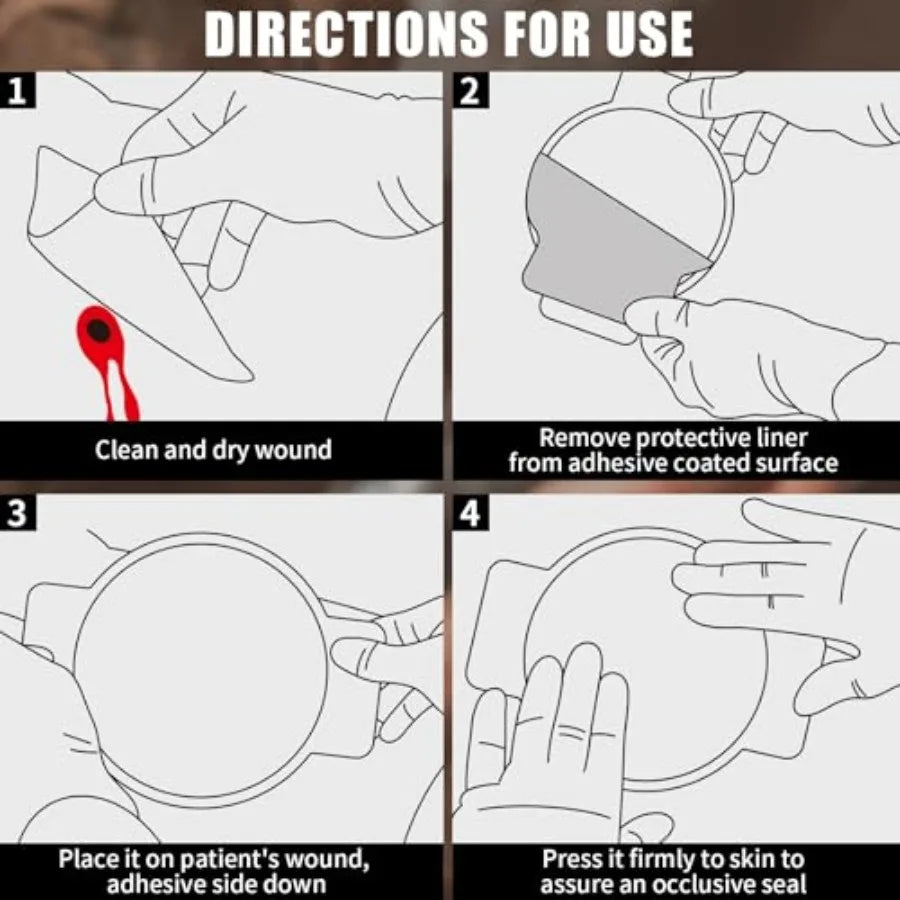 Chest Seal Non Sterile Trauma Dressing Occlusive Pad IFAK Refill