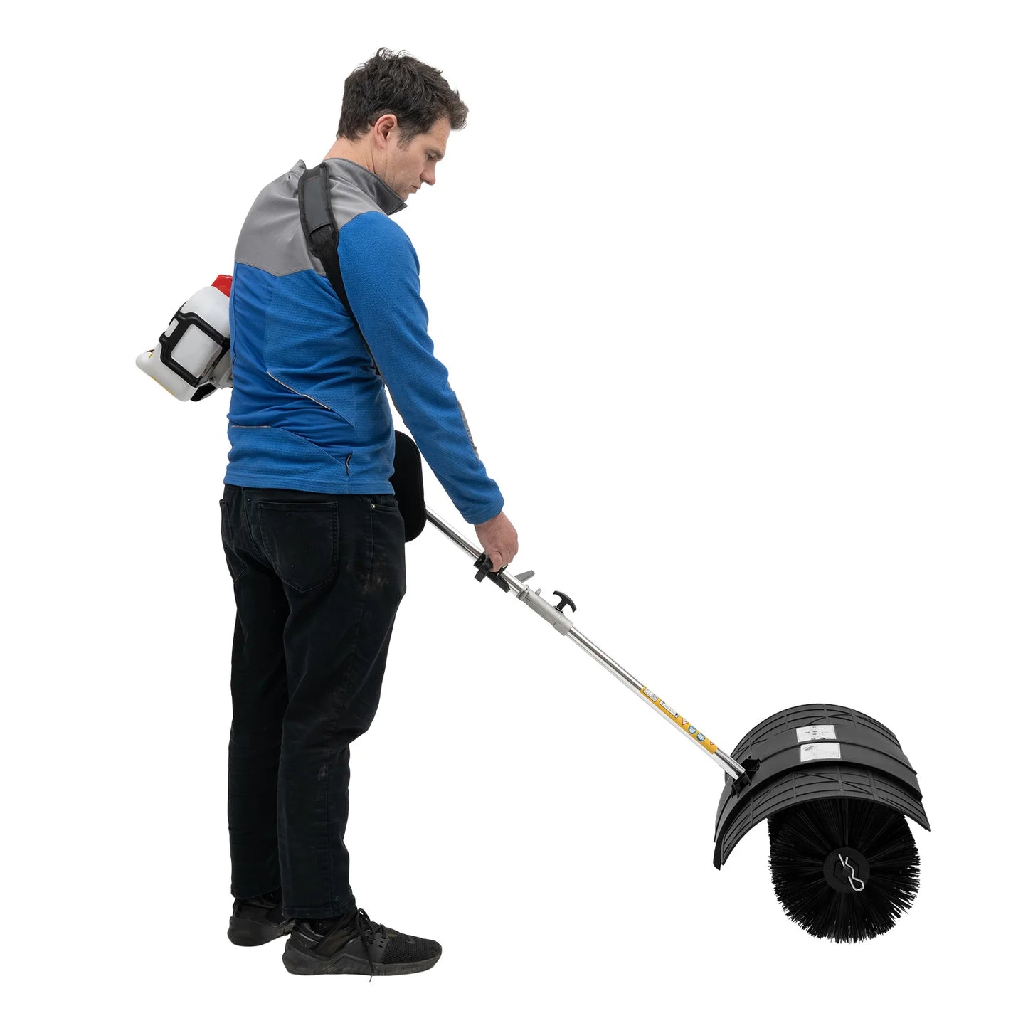 Gas Power Walk Behind Sweeper For Driveways And Artificial Grass