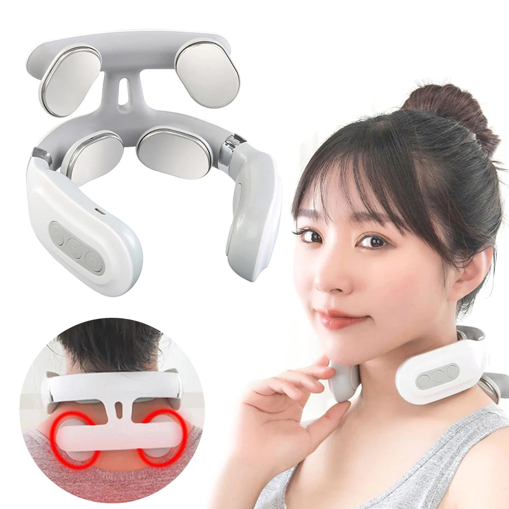 4 Head Neck Massager USB Rechargeable With 6 Modes