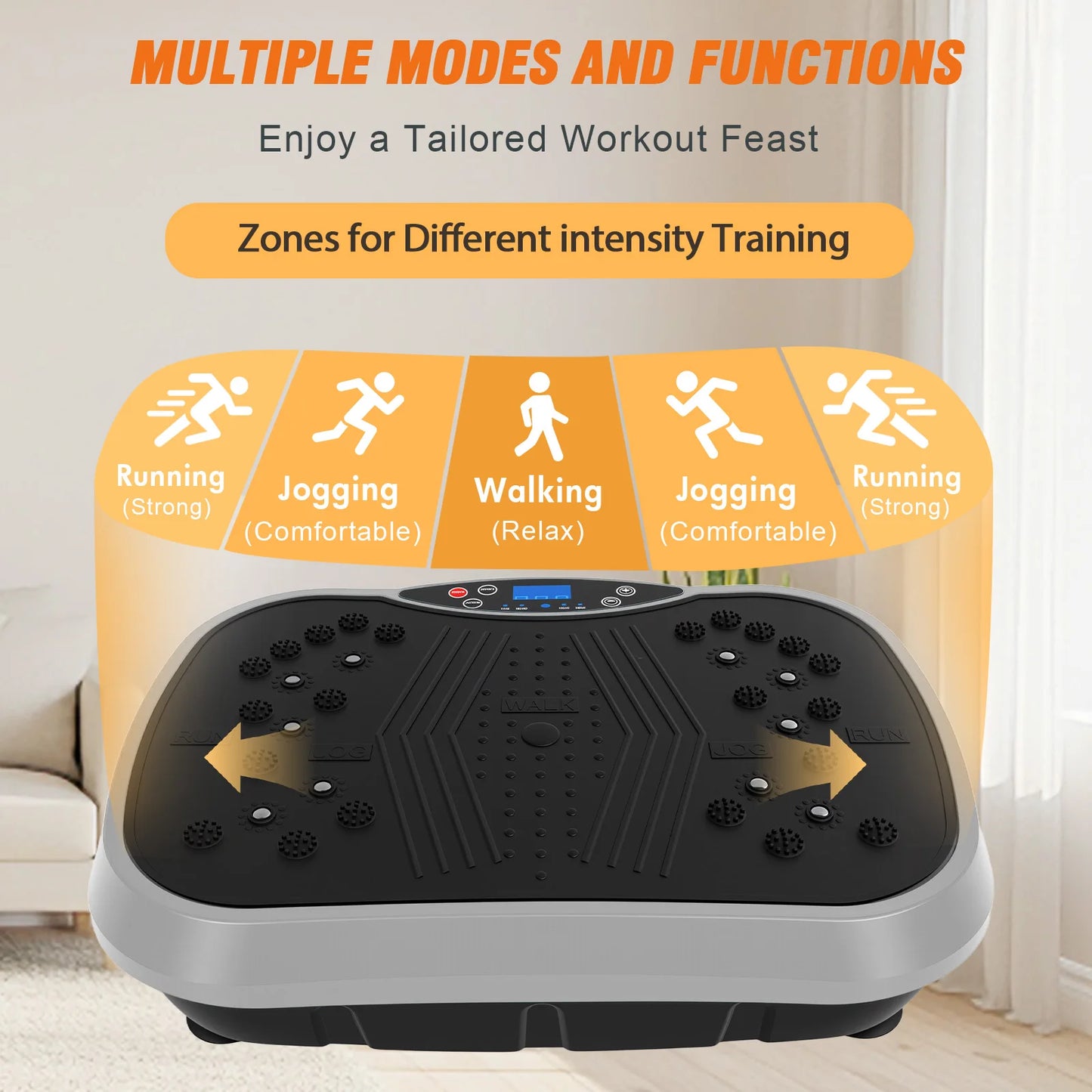 Portable Vibration Plate Exercise Machine With Bluetooth Resistance Bands