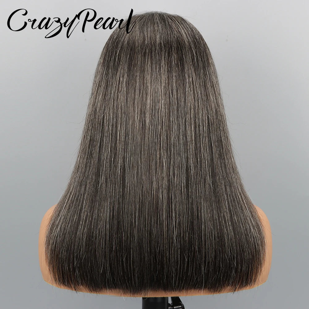 CrazyPearl Brazilian Remy Straight Lace Front Human Hair Wig