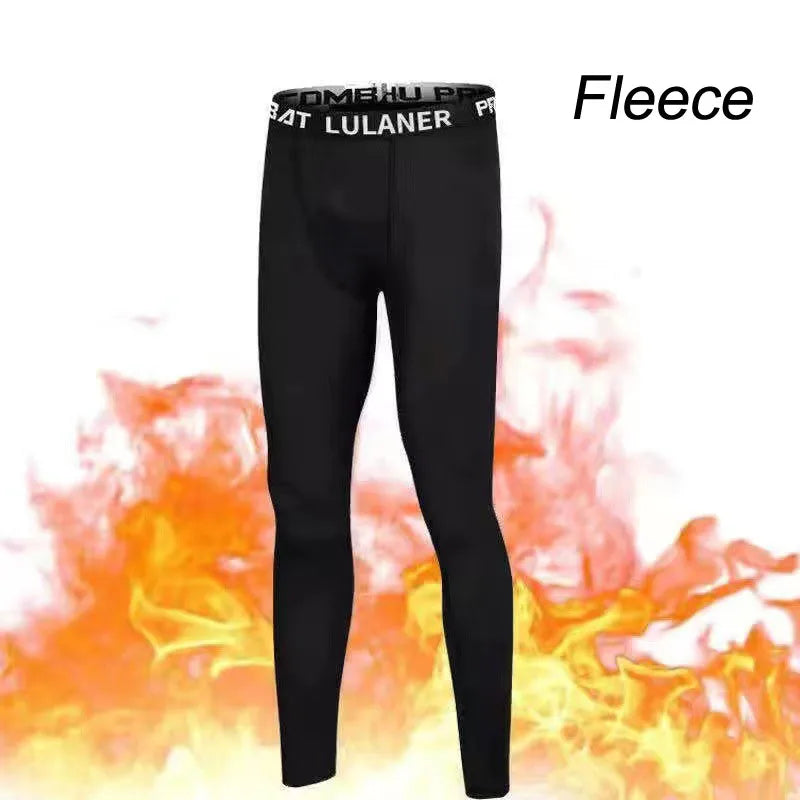 Men's Warm Compression Leggings For Running And Training