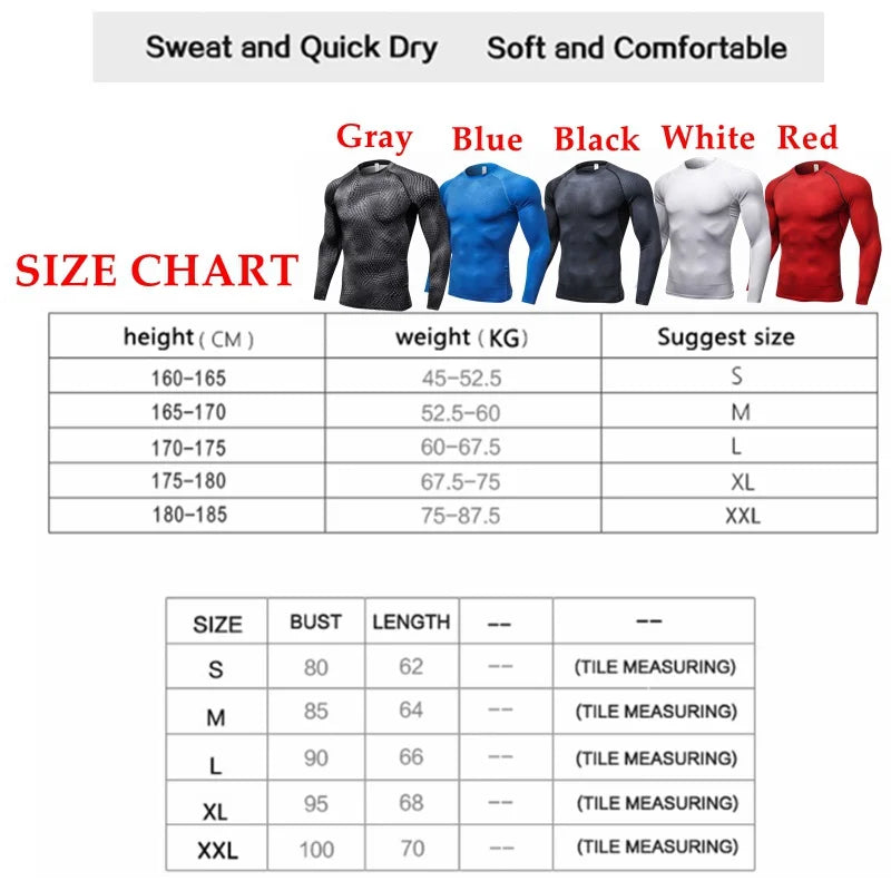 Men's Fitness Running Long Sleeve Quick Dry Training Shirt