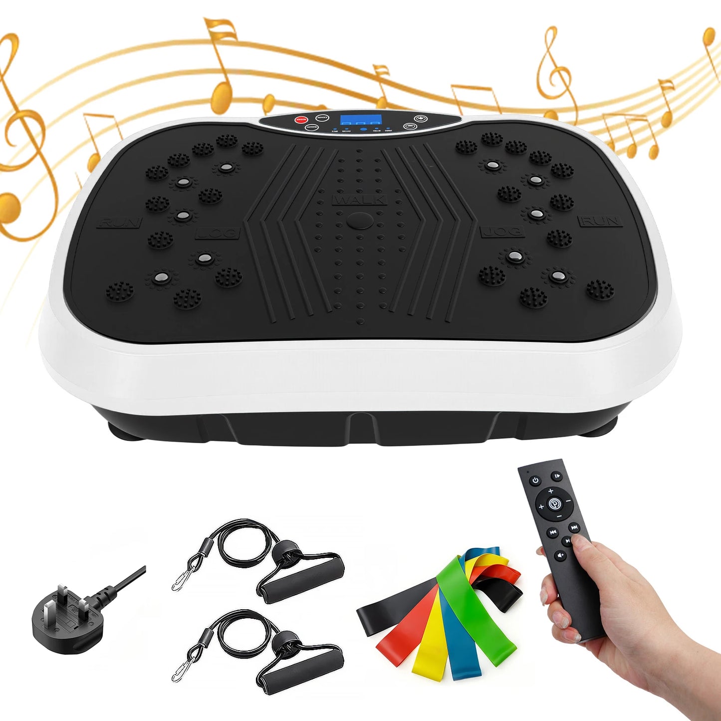 Portable Vibration Plate Exercise Machine With Bluetooth Resistance Bands