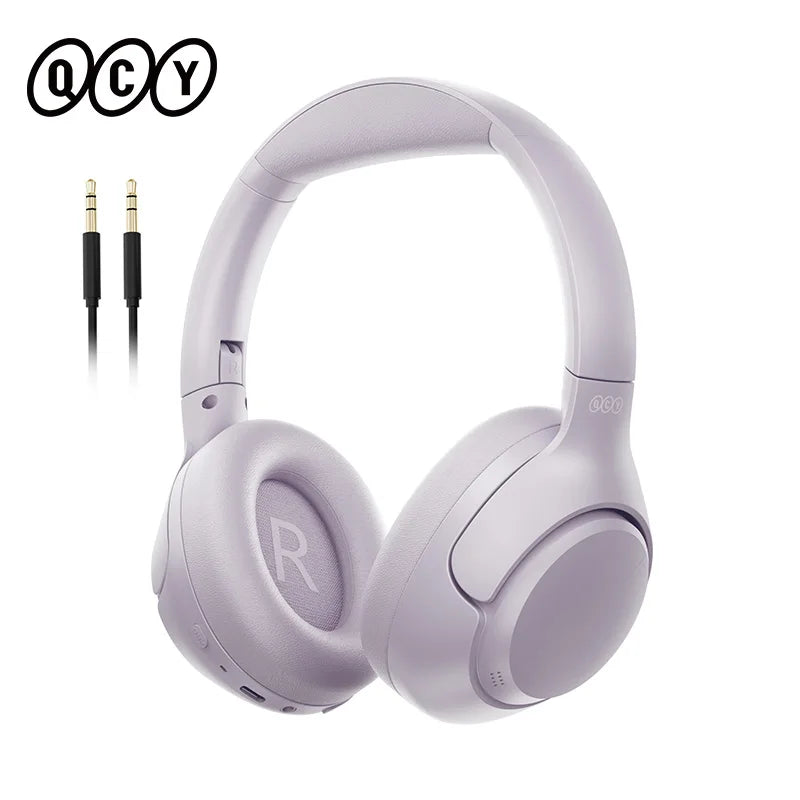 QCY H3 ANC Wireless Headphones With Hybrid Noise Cancellation And Transparency Mode 40mm Drivers Hi Res Sound