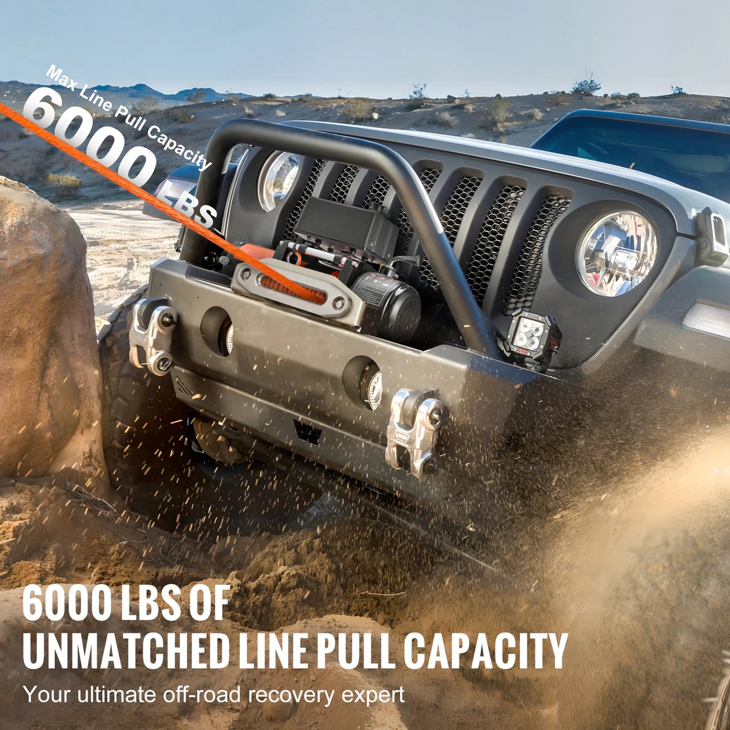 SucceBuy 6000lbs Electric Winch For SUV Jeep Trailer Towing Remote Control