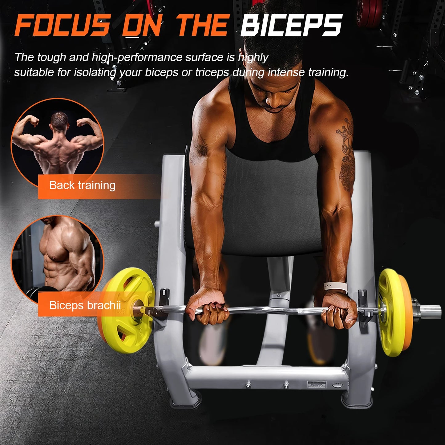 Preacher Curl Bench With Adjustable Seat For Home Gym