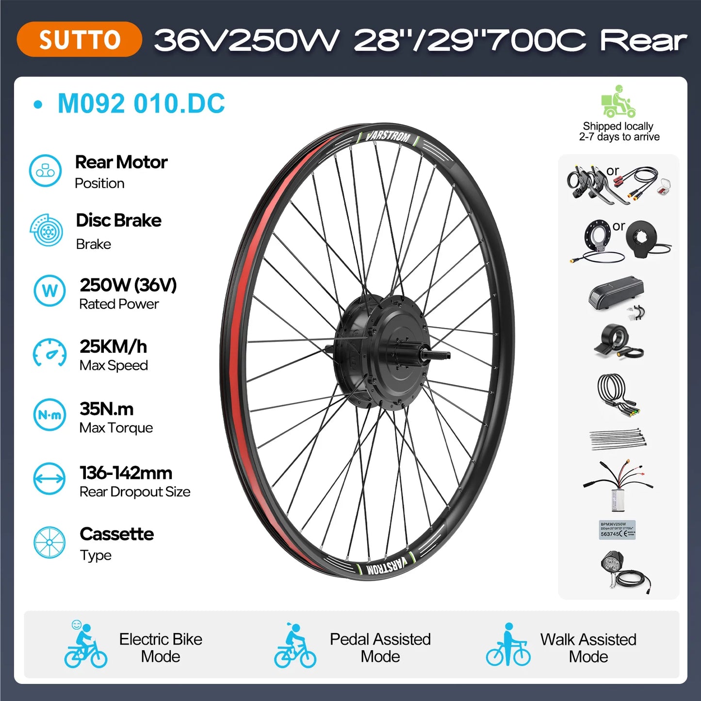 Bafang Varstrom Rear Hub Motor Ebike Kit 500W 65Nm Torque 36V Or 48V Fits 135-142mm Dropout