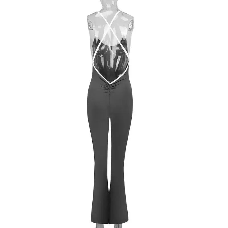 Oxychiefss Women One-Piece Yoga Jumpsuit Backless Bodysuits