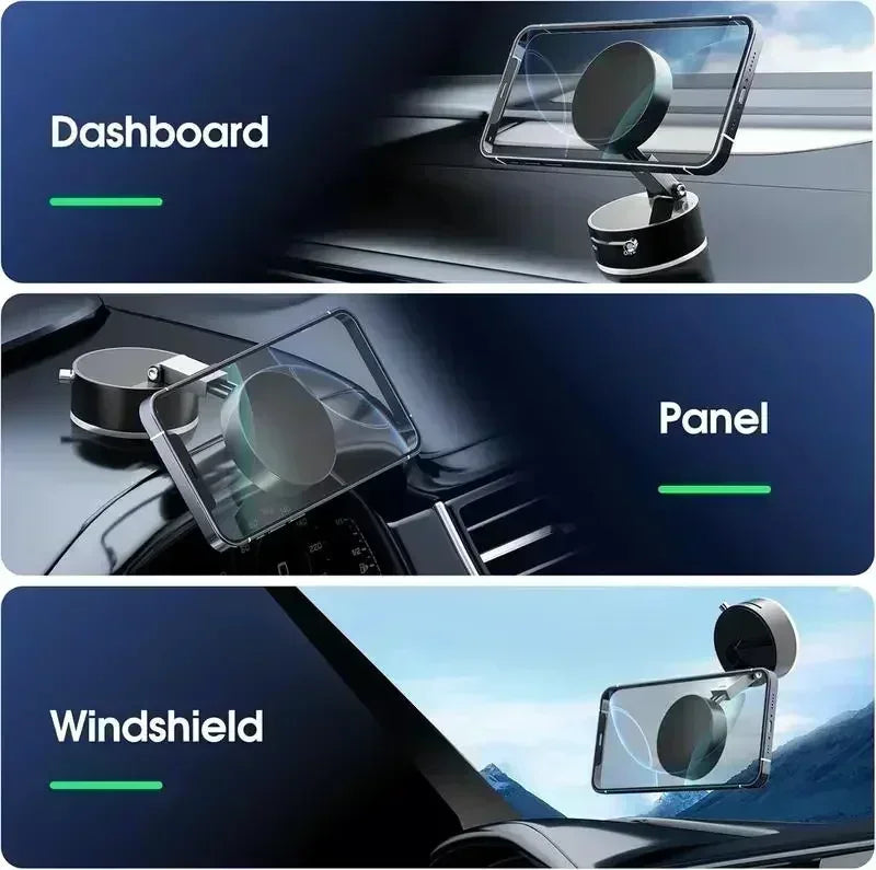Vacuum Magnetic Phone Mount With Foldable Selfie Stick For Travel IPhone Pro Holder