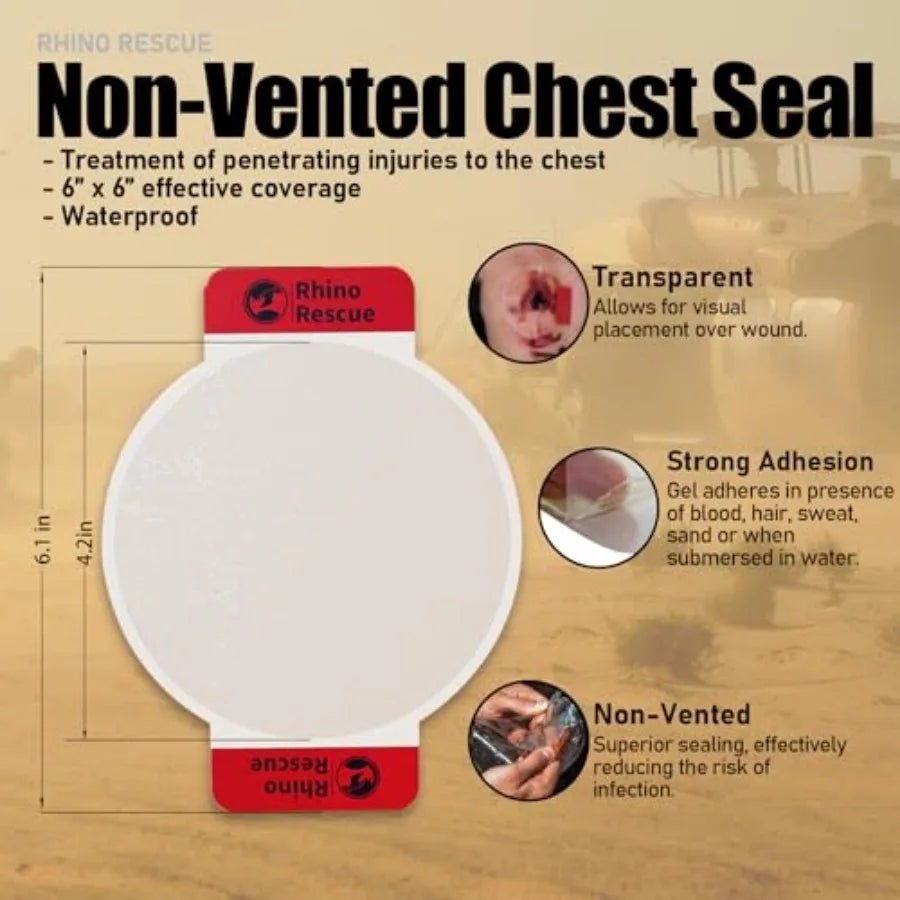 Chest Seal Non Sterile Trauma Dressing Occlusive Pad IFAK Refill