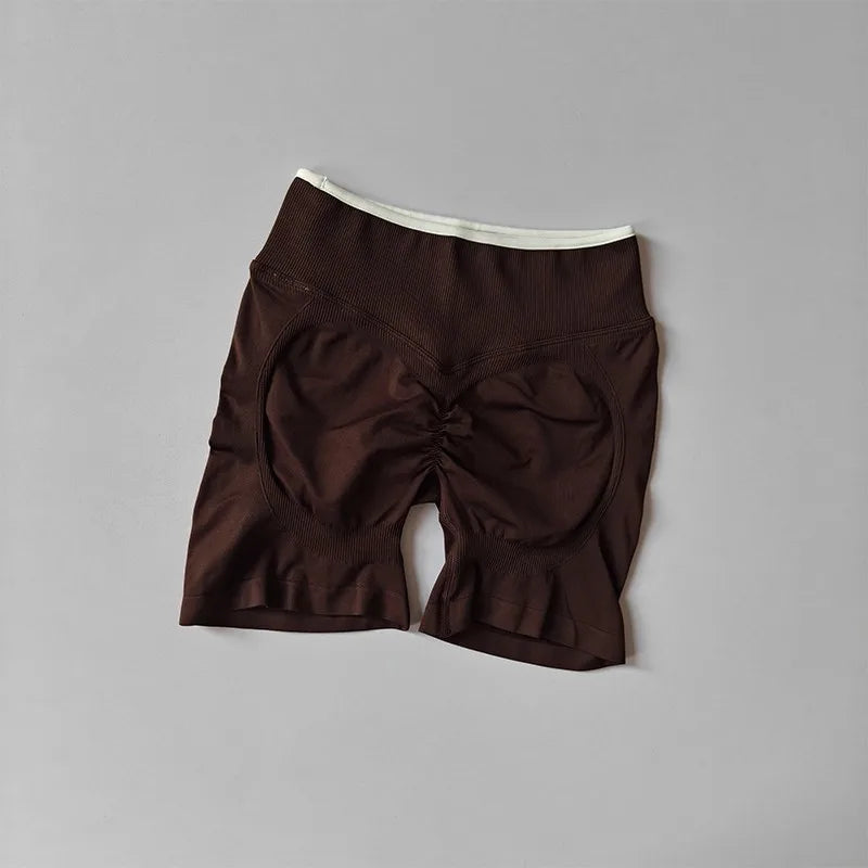 Women's High Waist Seamless Yoga Shorts For Gym And Running