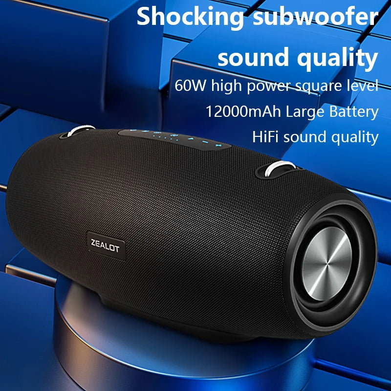 Zealot S67 Wireless Speaker Outdoor Waterproof Portable With Shoulder Strap