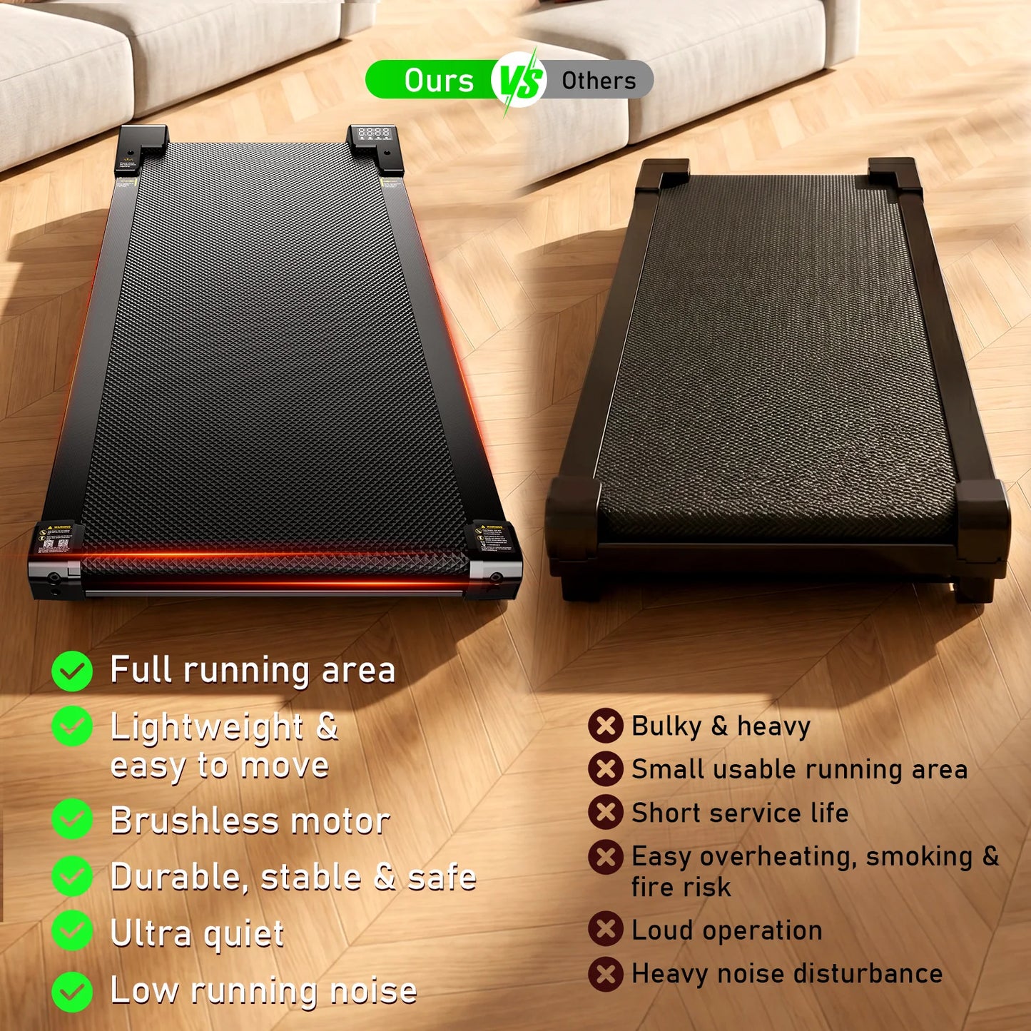 AKLUER Under Desk Vibration Walking Pad 3 In 1 Treadmill