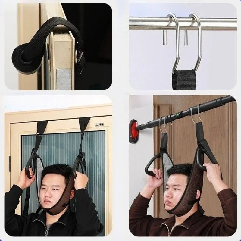 Cervical Traction Neck Stretching Device With Suspension Belt For At Home Therapy And Posture Support
