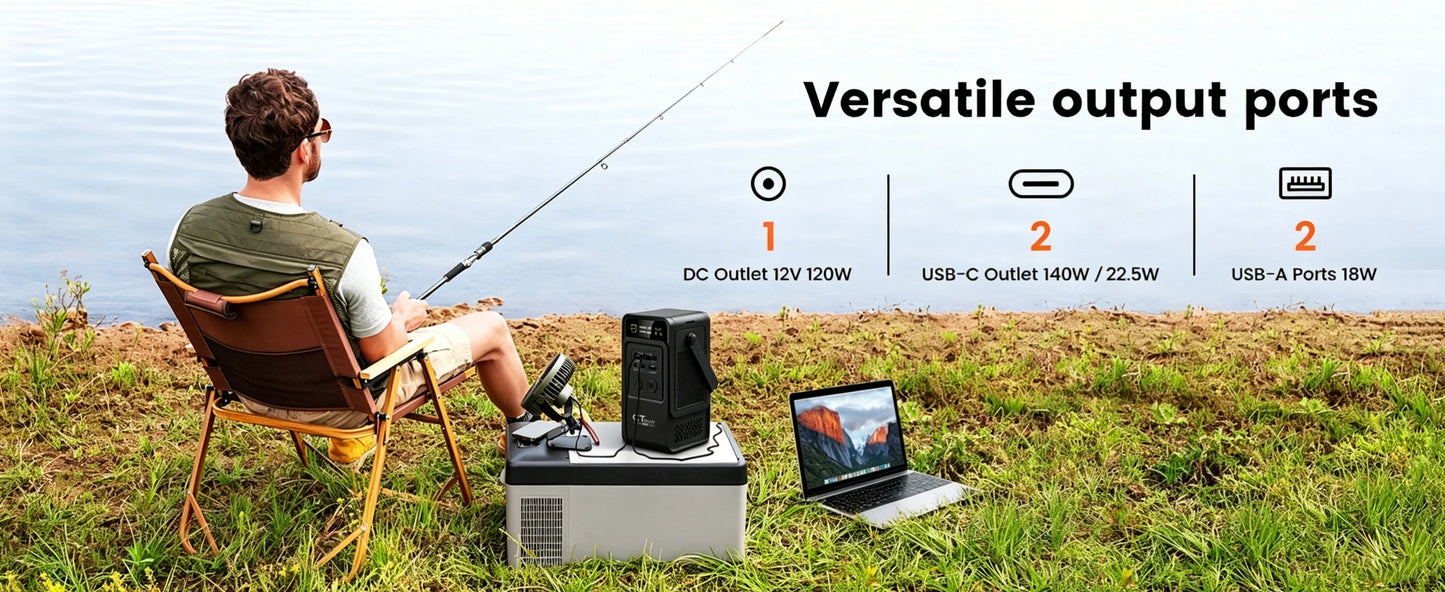 CTOLITY 192Wh LiFePO4 Portable Power Station 200W Solar Generator