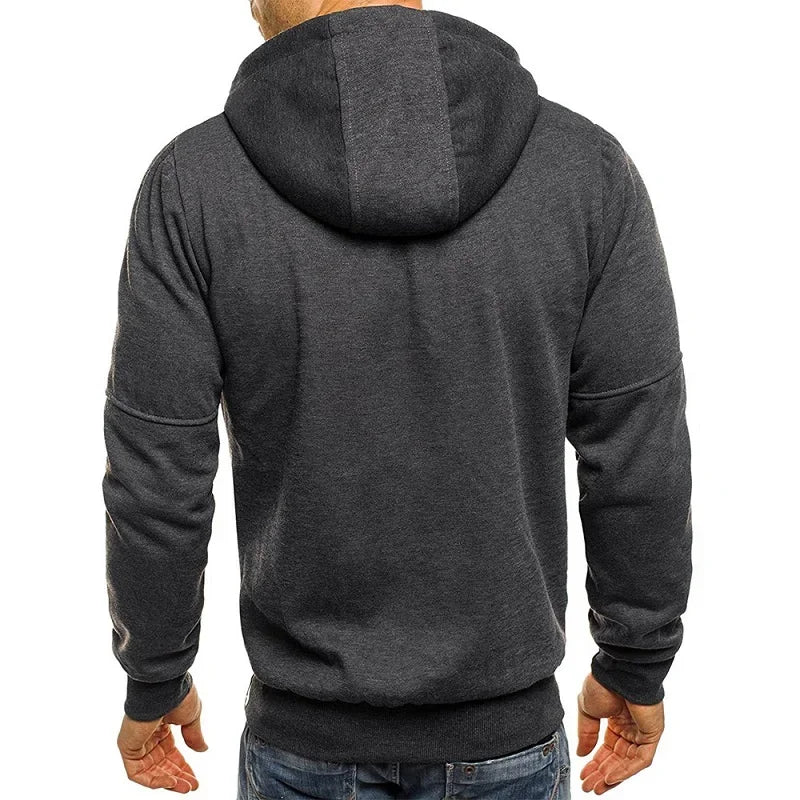 Men's Hooded Zip Sweatshirt Long Sleeve Jacket Sportswear