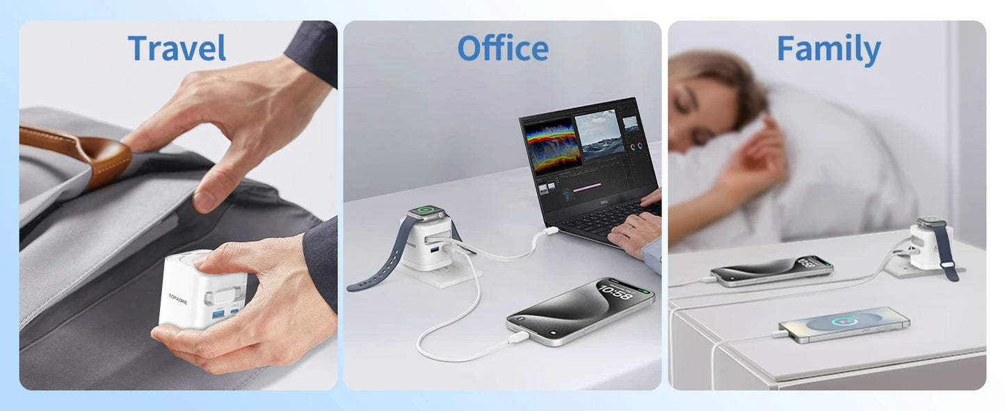 TOPADRE 65W Wireless Charger For Apple Watch MacBook iPhone