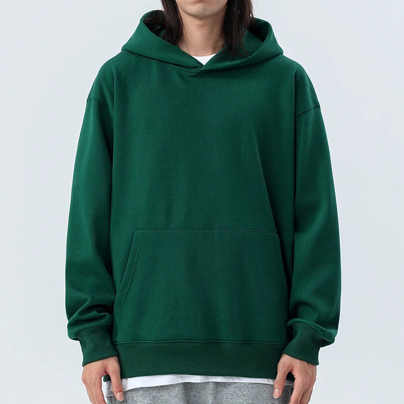 Heavy Weight Cotton Hooded Sweatshirt Unisex Fleece Pullover