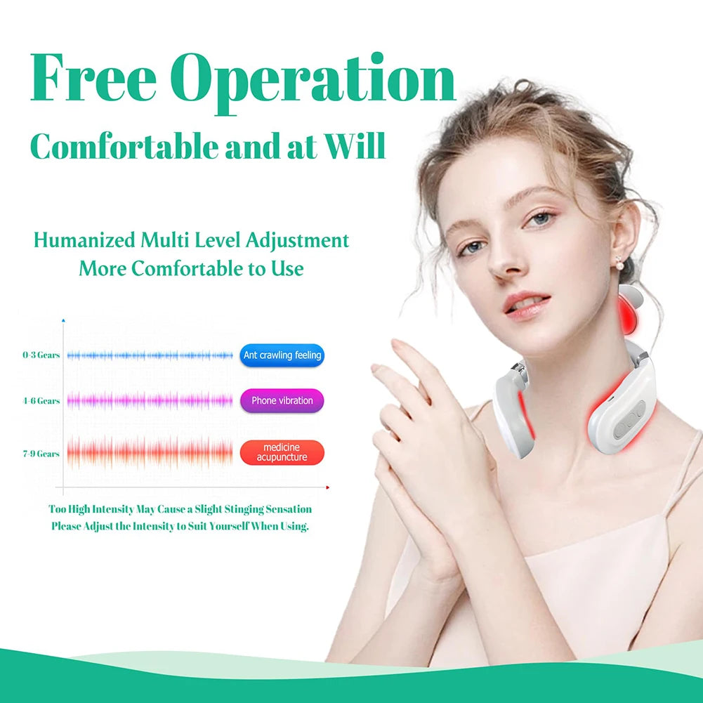 4 Head Neck Massager USB Rechargeable With 6 Modes