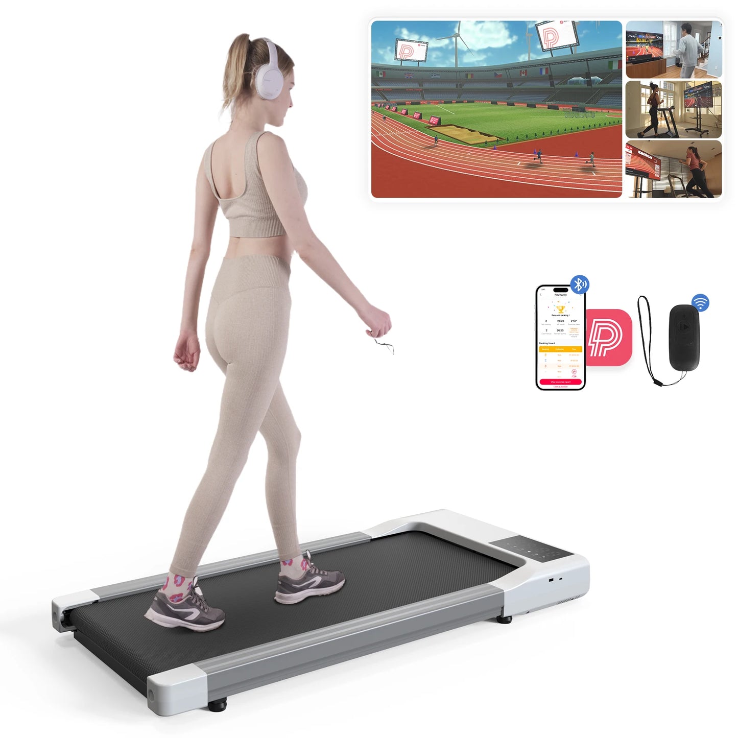 2In1 Treadmill For Home Office With Remote LCD Display